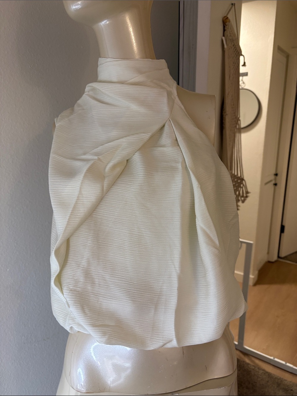 Women’s Ivory chiffon Halter Tank Top